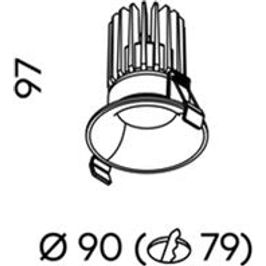 Titanium Curve 90mm Downlight COB 15w