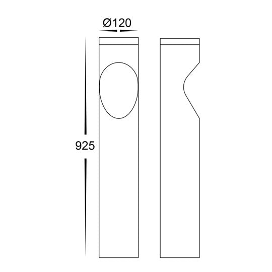 Fedor Round Aluminium Black Bollard Light Built in LED 12w
