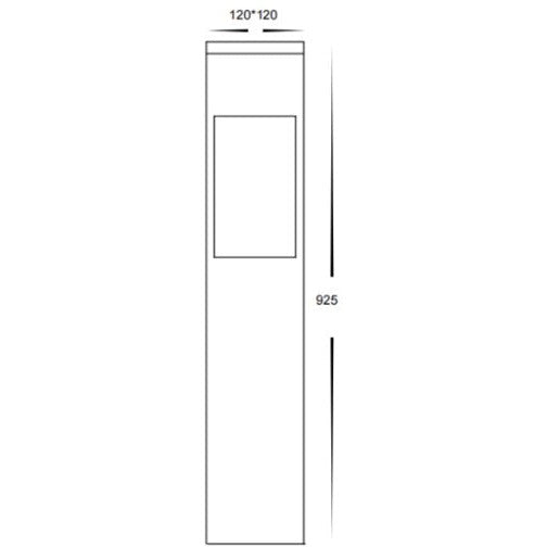 Fedor Square Aluminium Black Bollard Light Built in LED 12w