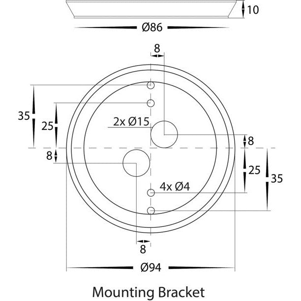 Halo Black TRI Colour LED Wall Light Built in LED 12w