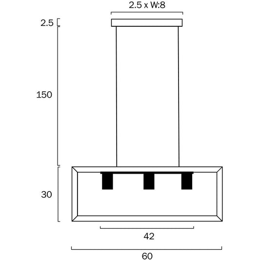 COLLINS 3 LIGHTS PENDANT E27 25w