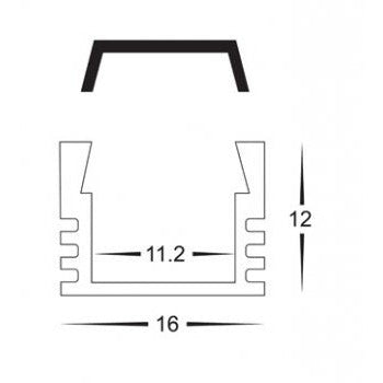LED EXTRUSION 16MMX12MM