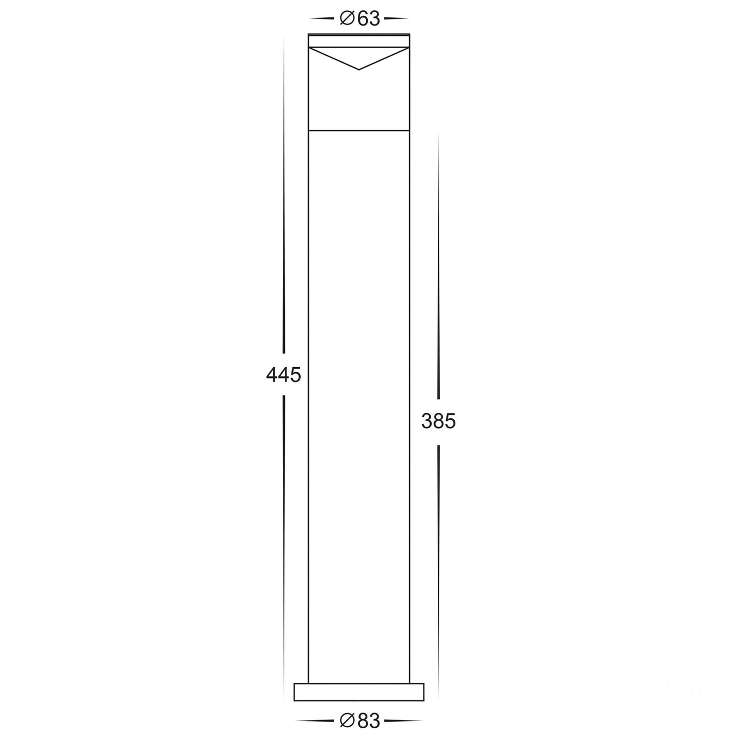 Highlite Titanium TRI Colour LED Bollard Lights GU10 5w