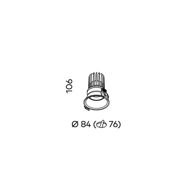 Titanium 84mm Downlight COB 11w