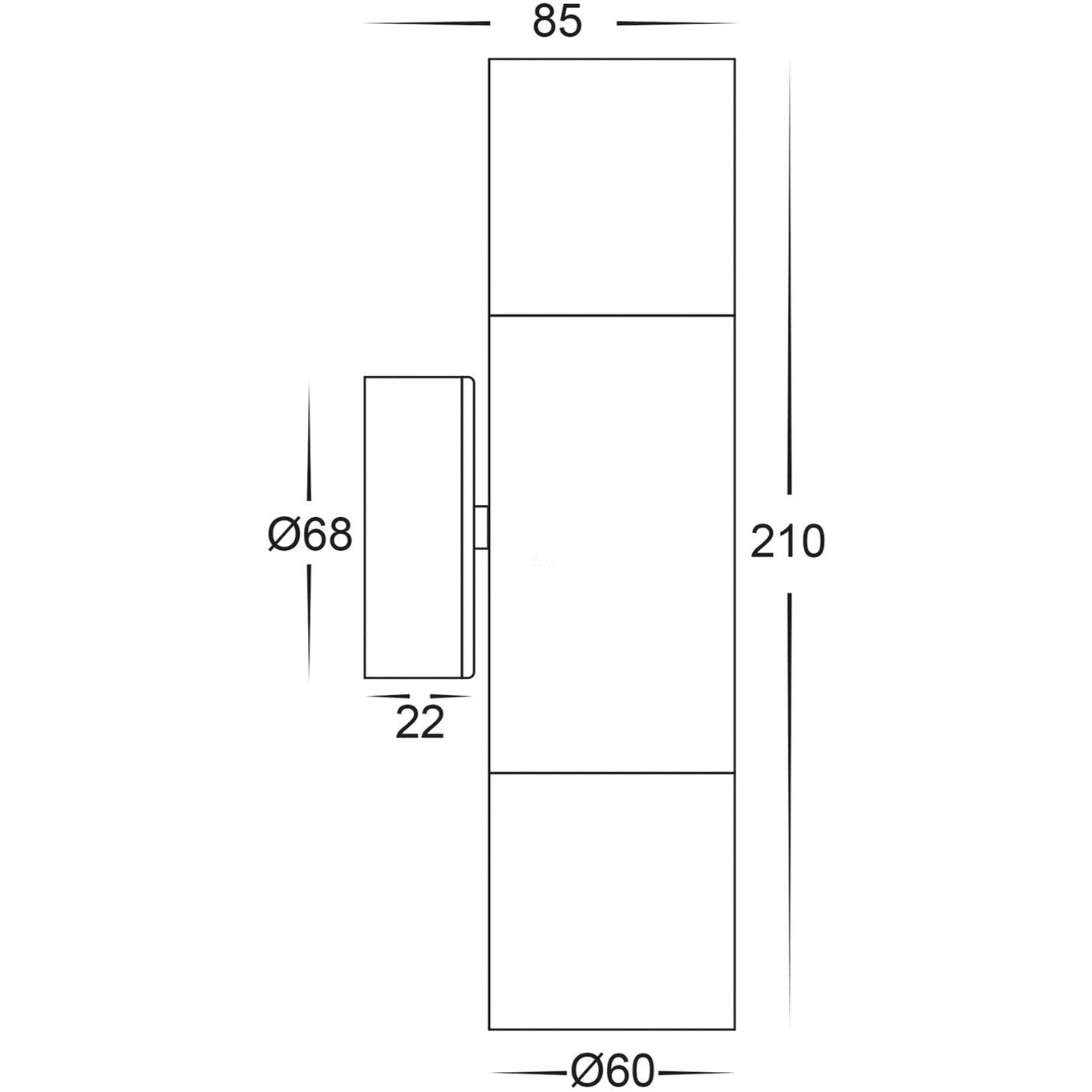Tivah Solid Brass TRI Colour Up & Down Wall