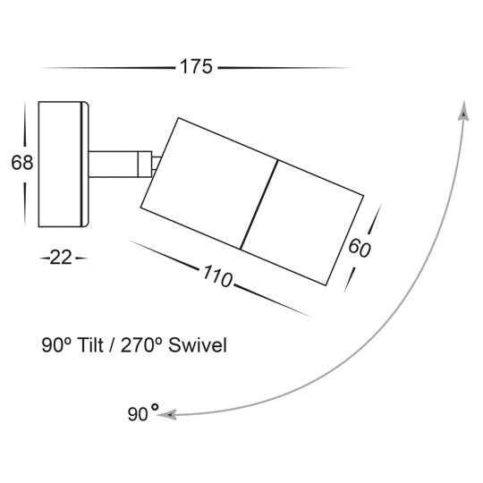 Tivah Titanium Coloured Aluminium Single Adjustable Wall Lights