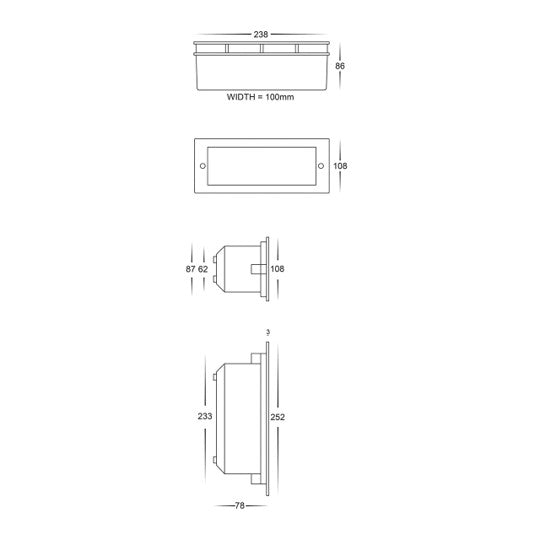 Bata Black Brick Light Built in LED 10w