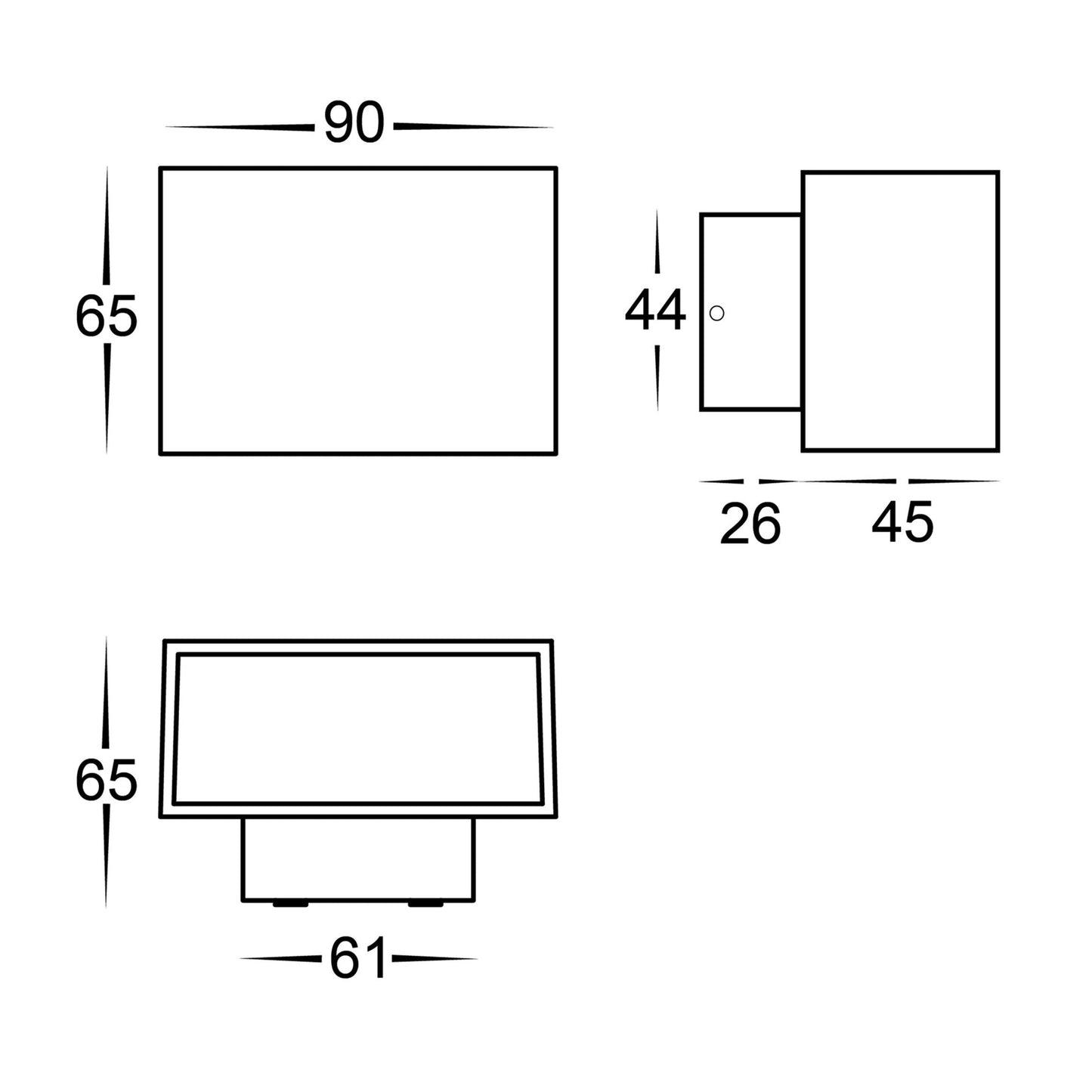 Mini White Blokk Up & Down Wall Light Built in LED 3w