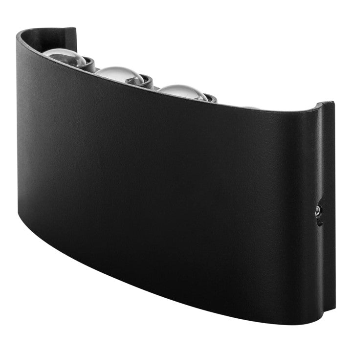 Maro Black Up & Down TRI Colour Eight LED Wall Light Built in LED 1w