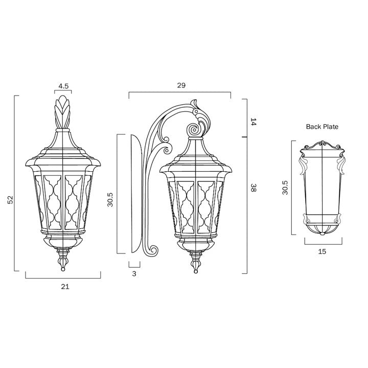 BRINLEY 28 EXTERIOR WALL LIGHT E27 25w