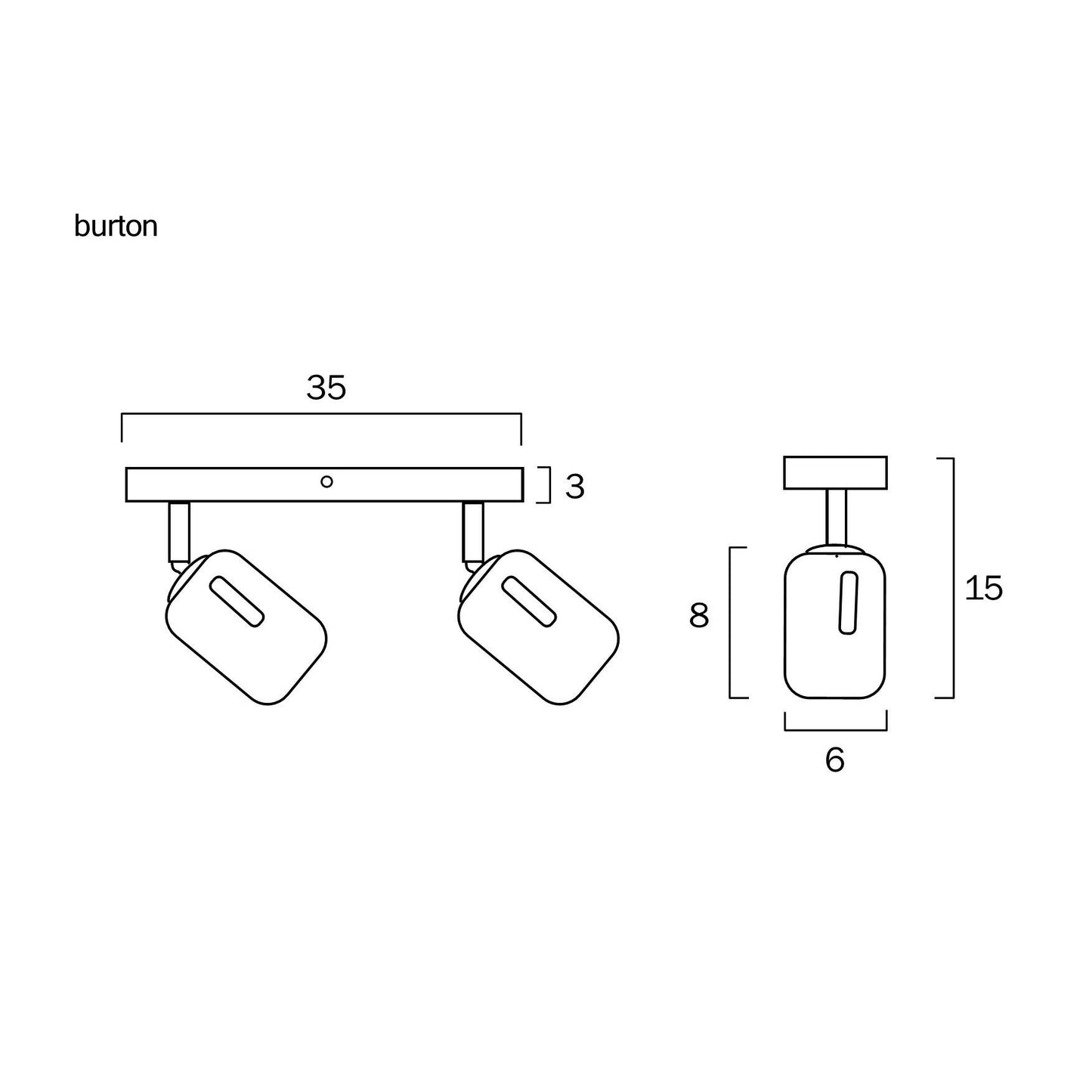 BURTON LED 2 BAR SPOT GU10 2x6w