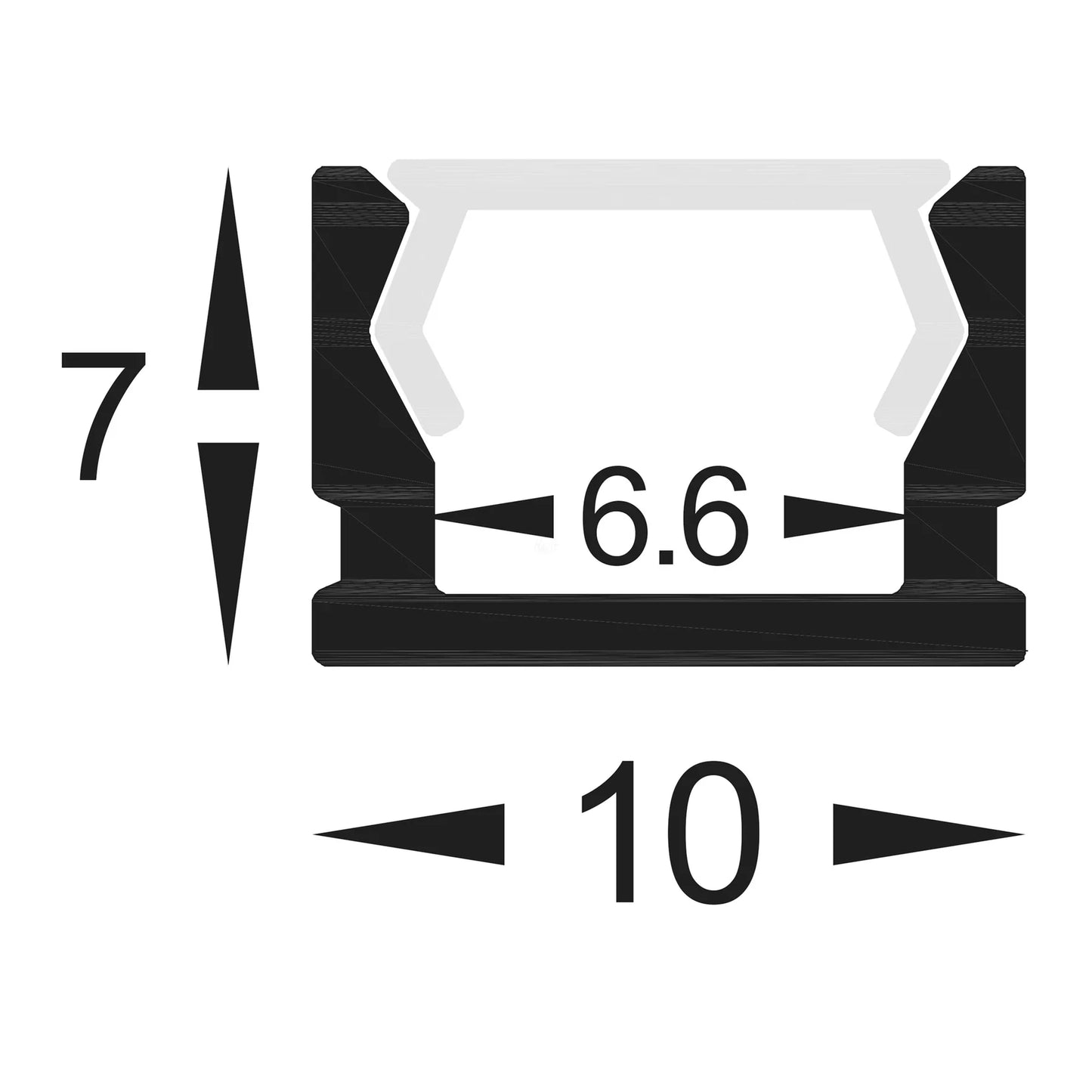 H- LED 1007 Mini Shallow Square Profile