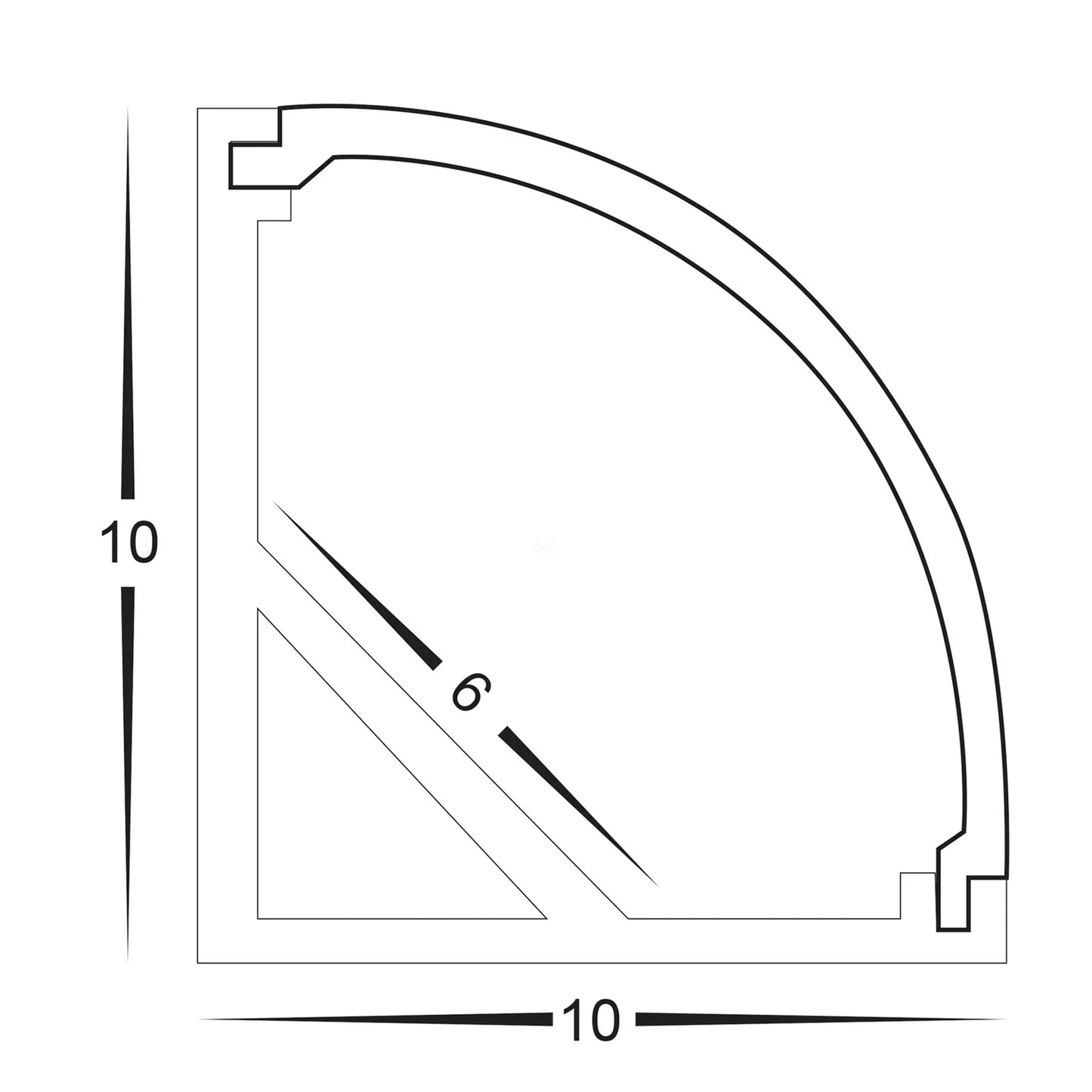 H- LED 1010 Mini Corner Profile Anodised