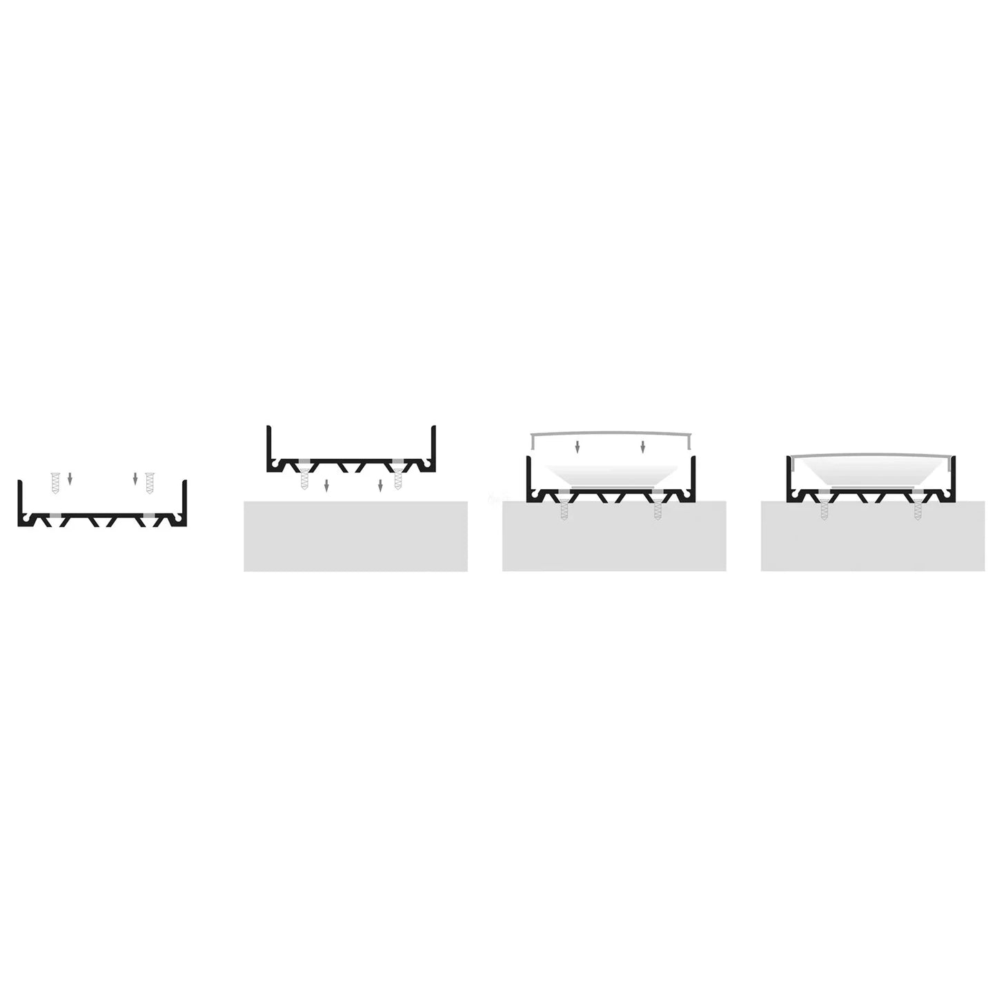 H- LED 4511 Shallow Square Profile Anodised