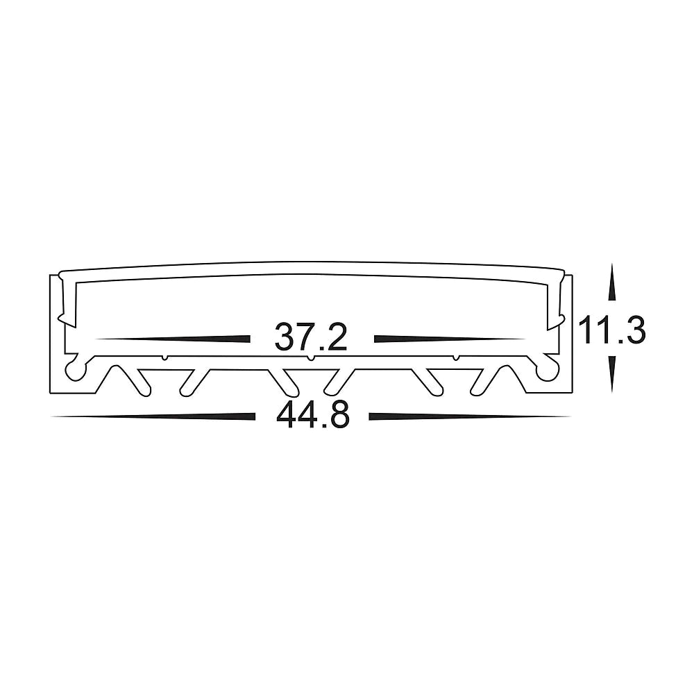 H- LED 4511 Shallow Square Profile Anodised