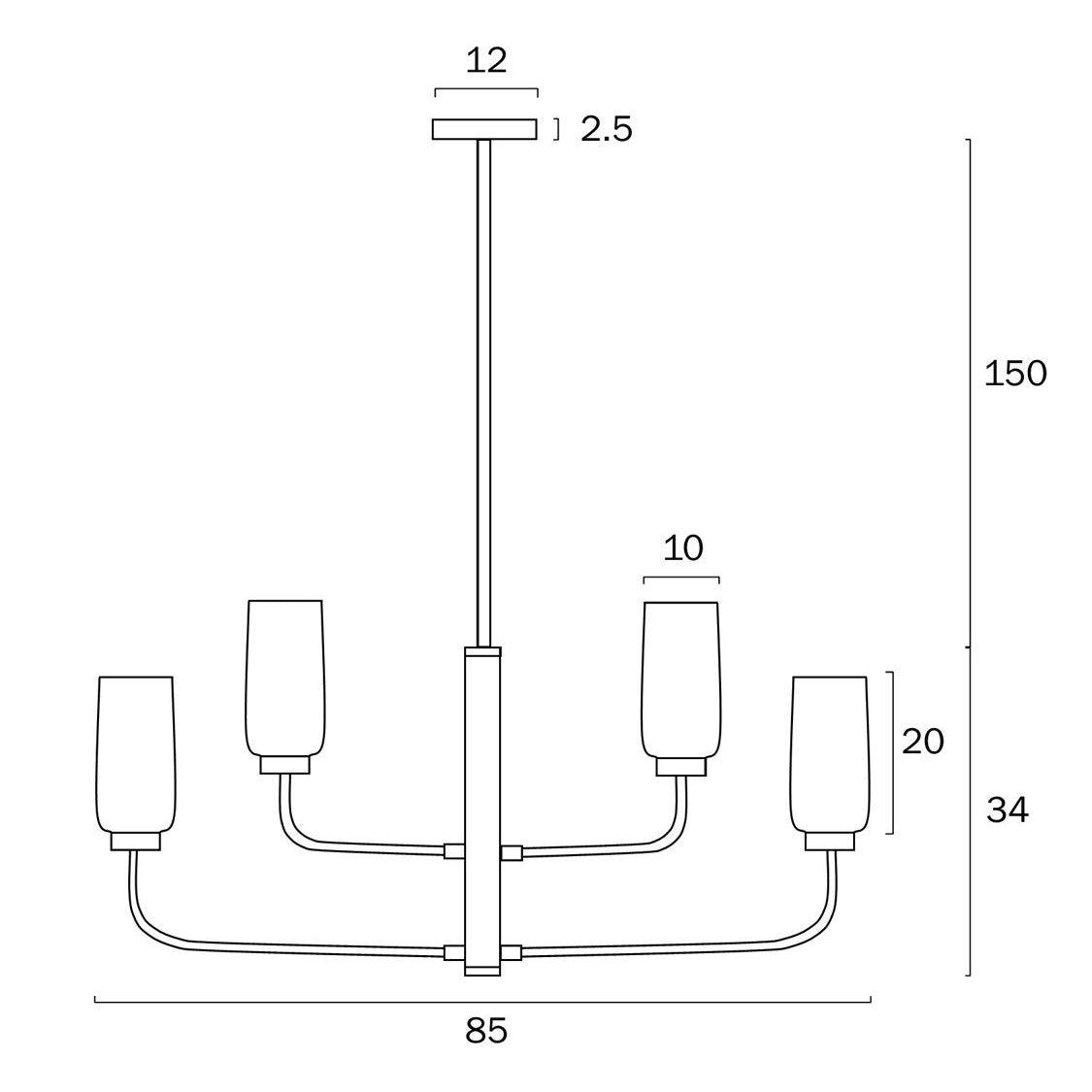 SEBRING 8 LIGHTS PENDANT E27 25w