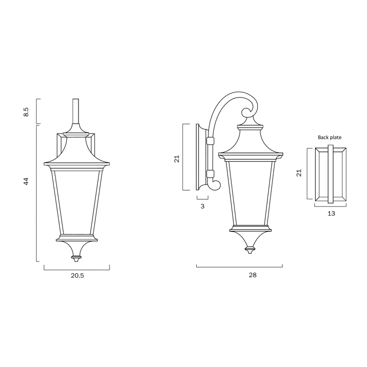 WESTIN EXTERIOR WALL LIGHT E27 25w